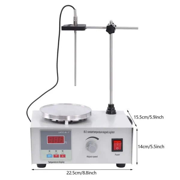 2L Magnetic Stirrer Heating Plate Digital Hotplate Mixer with Stir Bar & Stand