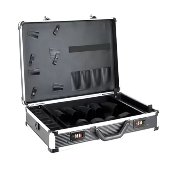 Barber Carrying Case Beauty Professional Barber Case Portable Travel Stylist Tool Box with Password Lock Large Barber Salon Tool Organizer