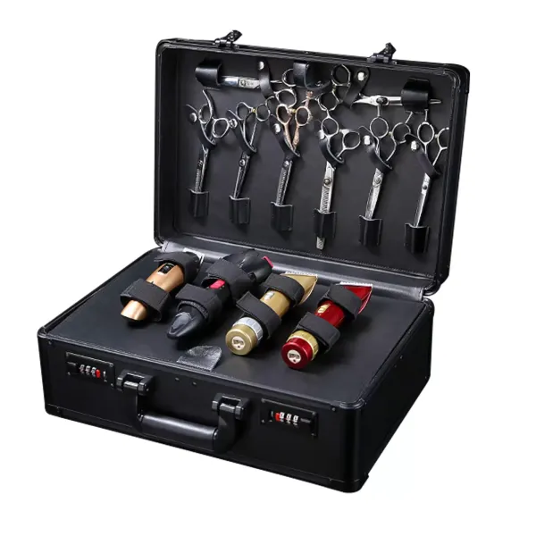 Barber Carrying Case Large Barber Beauty Salon Tool Kits Storage Portable Travel Carry Case Hairdresser for Hair Stylist Pet Groomer (Black)