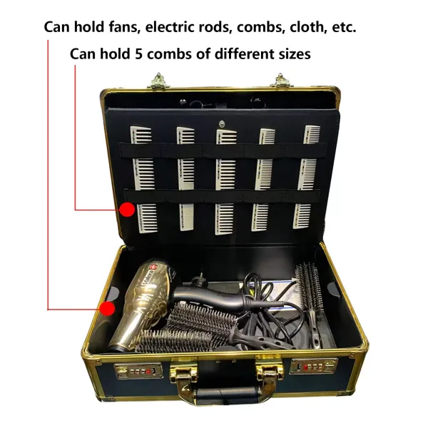 Barber Carrying Case Large Barber Beauty Salon Tool Kits Storage Portable Travel Carry Case Hairdresser for Hair Stylist Pet Groomer (Gold) Barber Carrying Case Large Barber Beauty Salon Tool Kits Storage Portable Travel Carry Case Hairdresser for Hair Stylist Pet Groomer (Gold)