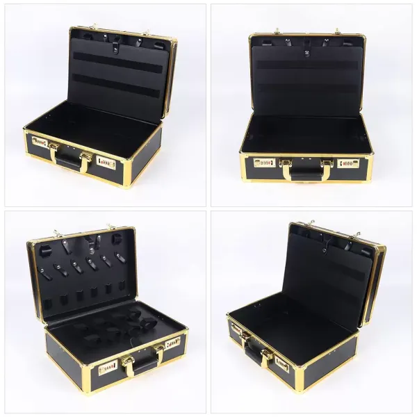 Barber Carrying Case Large Barber Beauty Salon Tool Kits Storage Portable Travel Carry Case Hairdresser for Hair Stylist Pet Groomer (Gold)