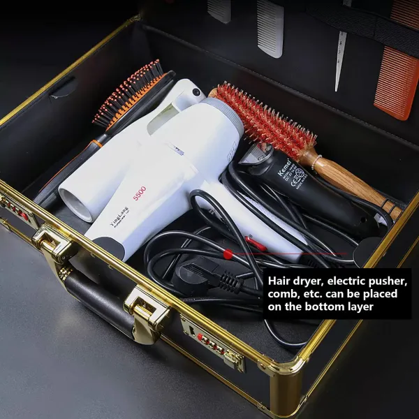 Barber Carrying Case Large Barber Beauty Salon Tool Kits Storage Portable Travel Carry Case Hairdresser for Hair Stylist Pet Groomer (Gold) Barber Carrying Case Large Barber Beauty Salon Tool Kits Storage Portable Travel Carry Case Hairdresser for Hair Stylist Pet Groomer (Gold)