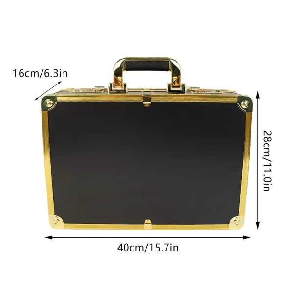 Barber Carrying Case Large Barber Beauty Salon Tool Kits Storage Portable Travel Carry Case Hairdresser for Hair Stylist Pet Groomer (Gold)