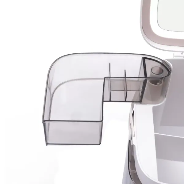Makeup Organizer+Mirror For Bathroom Cosmetics Display Countertop Storage Drawer
