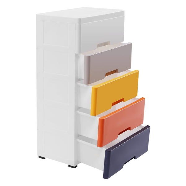 5 Drawer Stackable Vertical Clothes Storage Tower, Bedroom Tall Small Chest Closet