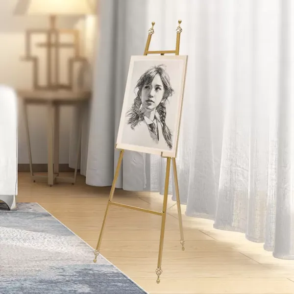 150cm Golden Simple Iron Artist Painting Easel Wedding Shop Metal Display Stand