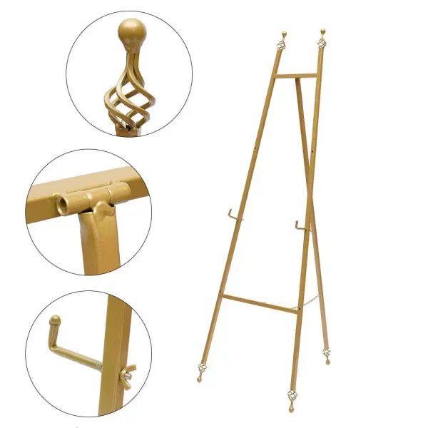 150cm Golden Simple Iron Artist Painting Easel Wedding Shop Metal Display Stand 150cm Golden Simple Iron Artist Painting Easel Wedding Shop Metal Display Stand