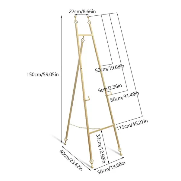 150cm Golden Simple Iron Artist Painting Easel Wedding Shop Metal Display Stand 150cm Golden Simple Iron Artist Painting Easel Wedding Shop Metal Display Stand