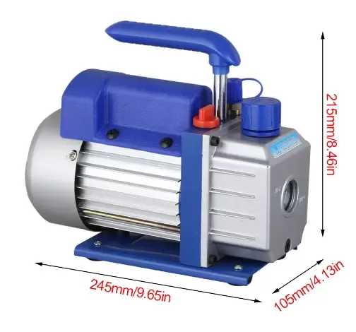 Blue Single Stage Vacuum Pump Rotary Vane 2.5CFM 1/4 HP Deep HVAC AC Air Tool