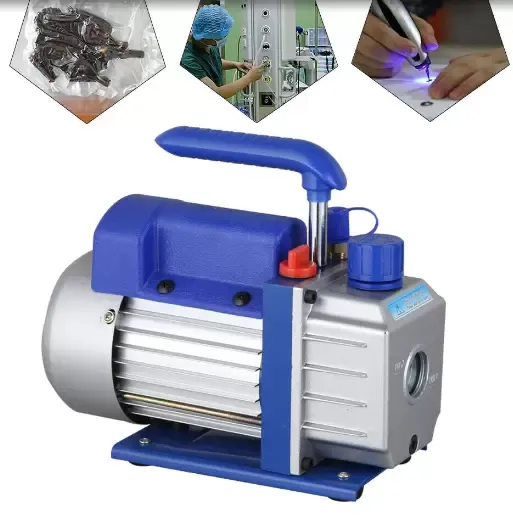 Blue Single Stage Vacuum Pump Rotary Vane 2.5CFM 1/4 HP Deep HVAC AC Air Tool