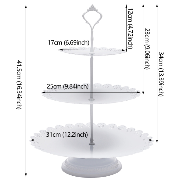 9 x Crystal Cake Holder Cupcake Stand Cake Dessert Holder White Color Metal