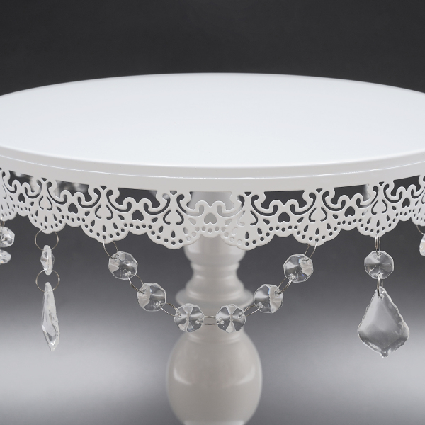 9 x Crystal Cake Holder Cupcake Stand Cake Dessert Holder White Color Metal