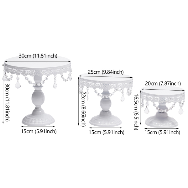9 x Crystal Cake Holder Cupcake Stand Cake Dessert Holder White Color Metal 9 x Crystal Cake Holder Cupcake Stand Cake Dessert Holder White Color Metal