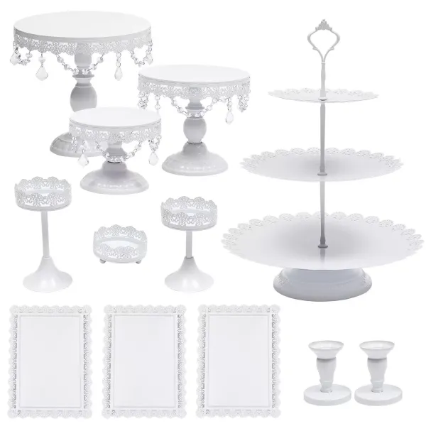 12x Crystal Cake Stand Cupcake Wedding Dessert Platter Plate Holder Bar Party