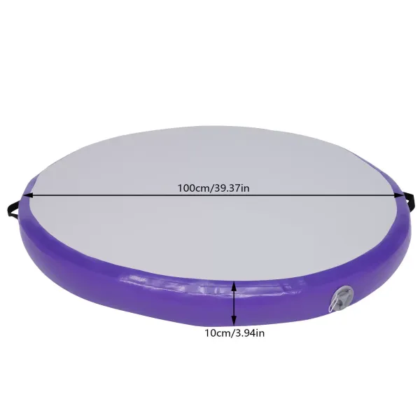 Inflatable Air Track Air Mat Gymnastics Yoga Balance Training Flooring Mat with Pump (Purple)