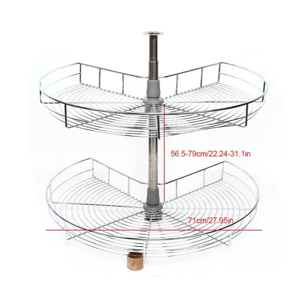 2-Tier Corner Pantry Basket Wire Kitchen Storage Cupboard 270°Cabinet Carousel 2-Tier Corner Pantry Basket Wire Kitchen Storage Cupboard 270°Cabinet Carousel