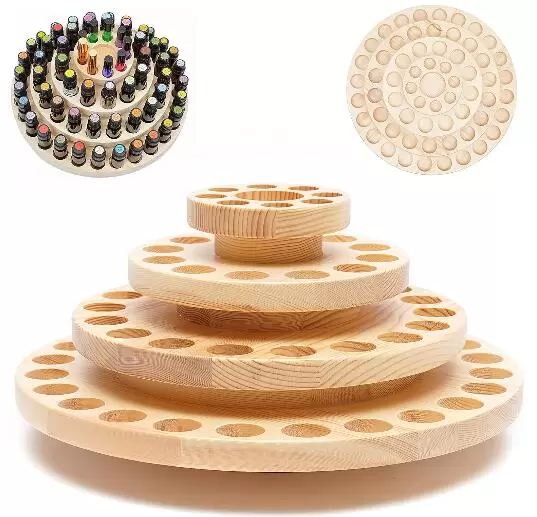 Essential Oil Bottle Container Wooden Storage Case Box Organizer,Essential Oil Rotating Display Stand