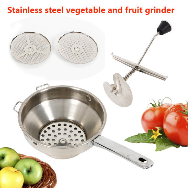 1.9L Stainless Steel Food Mill, Vegetable & Fruit Grinder, Sauce & Puree Maker - 3 Grinding Discs, Large Capacity