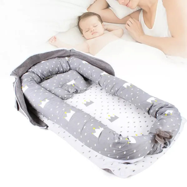 Baby Newborn Bassinet Sleeping Bed Lounger Baby Nest +Pillow Fits 0-2 Years Old