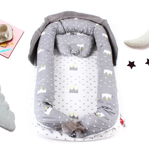 Baby Newborn Bassinet Sleeping Bed Lounger Baby Nest +Pillow Fits 0-2 Years Old