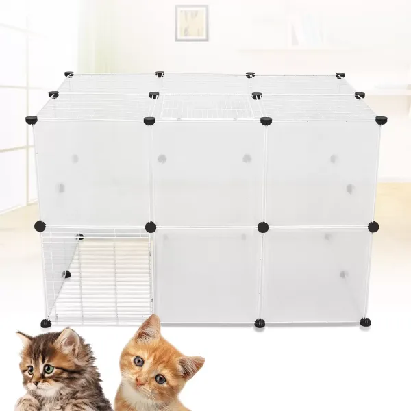 28pcs/Set Pet Playpen Cat Dog Exercise Panel Cage Metal Puppy Enclosure Fence