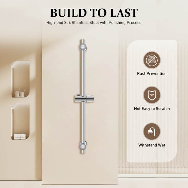 Adjustable Shower Slide Bar, Stainless Steel Shower Slide Bar, Shower Lift Rod