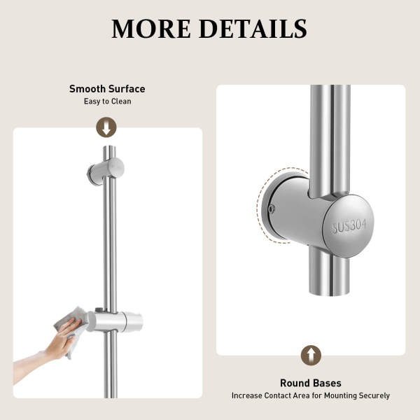 Adjustable Shower Slide Bar, Stainless Steel Shower Slide Bar, Shower Lift Rod Adjustable Shower Slide Bar, Stainless Steel Shower Slide Bar, Shower Lift Rod