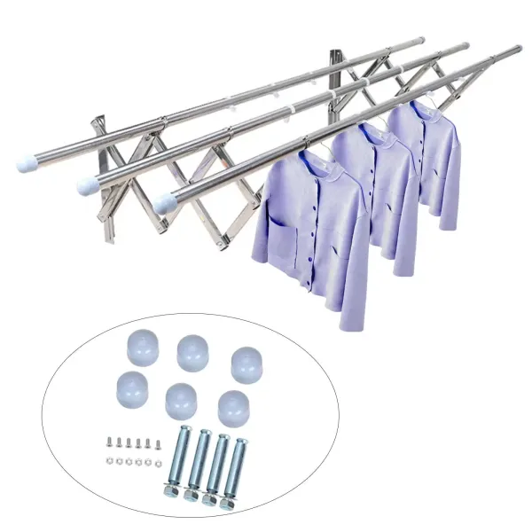 Adjustable Wall Mounted Clothes Airer Clothes Drying Rack Stainless Coat Hanger