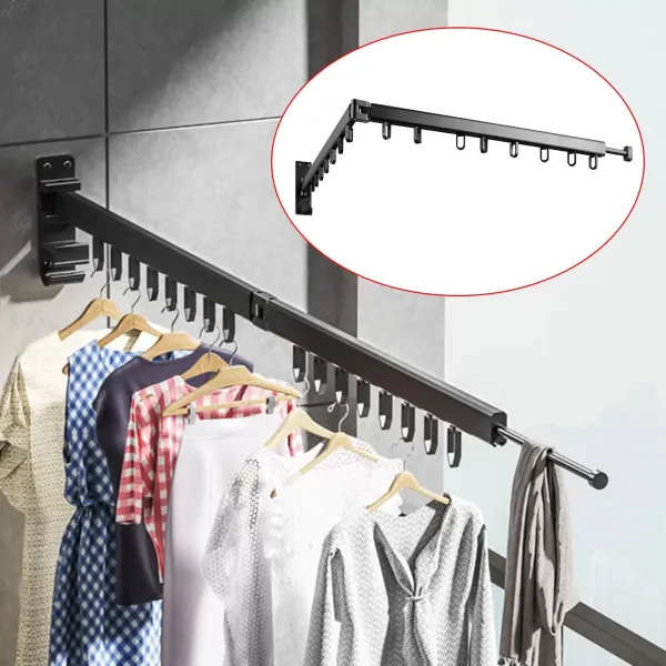 Foldable Wall Hanging Clothes Drying Rack Towel Balcony Hanger AU