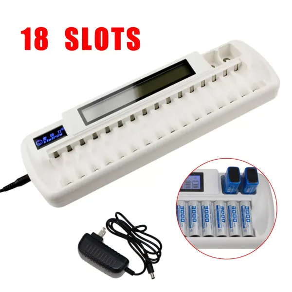 White Auto LCD Smart Intelligent 16-Slot Battery Charger For Ni-MH Ni-Cd AAA AA White Auto LCD Smart Intelligent 16-Slot Battery Charger For Ni-MH Ni-Cd AAA AA