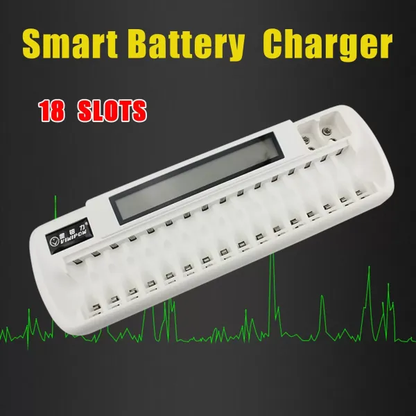 White Auto LCD Smart Intelligent 16-Slot Battery Charger For Ni-MH Ni-Cd AAA AA White Auto LCD Smart Intelligent 16-Slot Battery Charger For Ni-MH Ni-Cd AAA AA