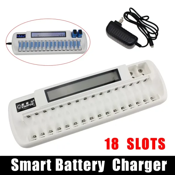For NiMH NiCd Battery Charging 18 Slots AA/AAA Smart Battery Charger White For NiMH NiCd Battery Charging 18 Slots AA/AAA Smart Battery Charger White