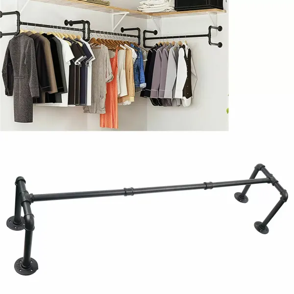 Clothes Rack Metal Garment Display Wall Mounted Hanger Garment Holder
