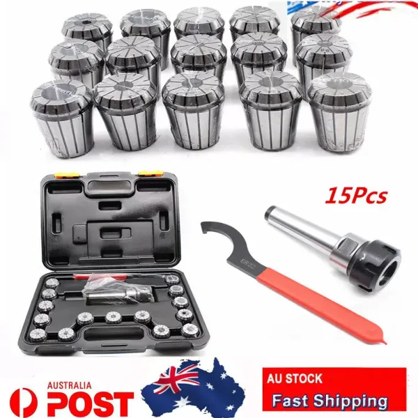 3-20mm ER32 Precision Milling Collet Set MT3 Metal Shank Chuck Spanner M12*1.75