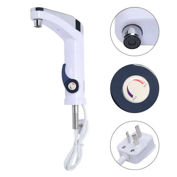 Silver Handle/ Electric Touch Faucet Under Inflow Rotatable Faucet for Hot Water
