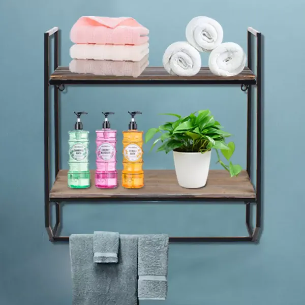 2 Tiers Modern Bathroom Storage Shelf Towel Rack Wall Mounted Holder Organizer 2 Tiers Modern Bathroom Storage Shelf Towel Rack Wall Mounted Holder Organizer