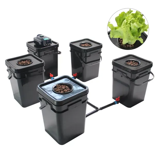 5 PCS 20L Hydroponics Systems DWC Deep Water Culture System Square Grow Kits