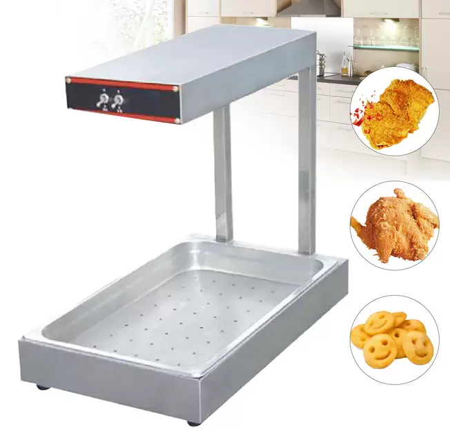 French Fries Heat Lamp Infrared Electric Chips Warmer Dump Station Oil Strainer
