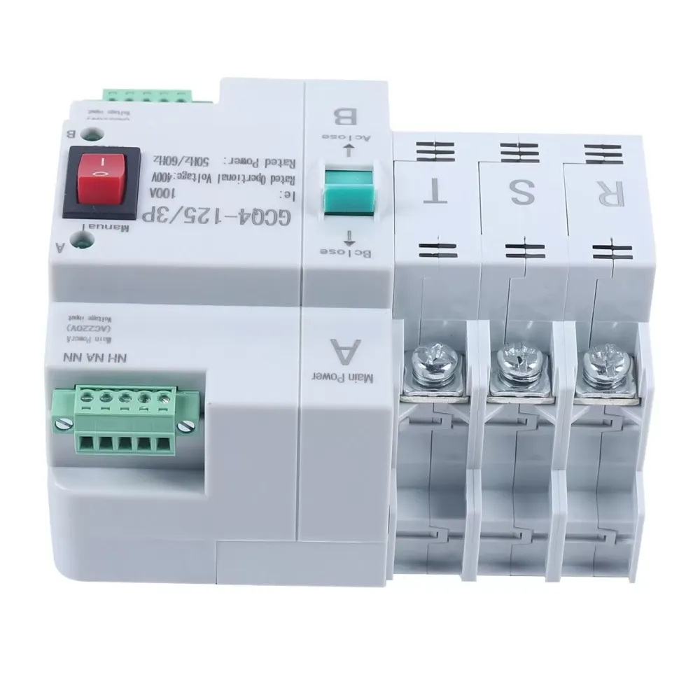 3P Dual Power Generator Changeover Switch Automatic Transfer Switch 100A