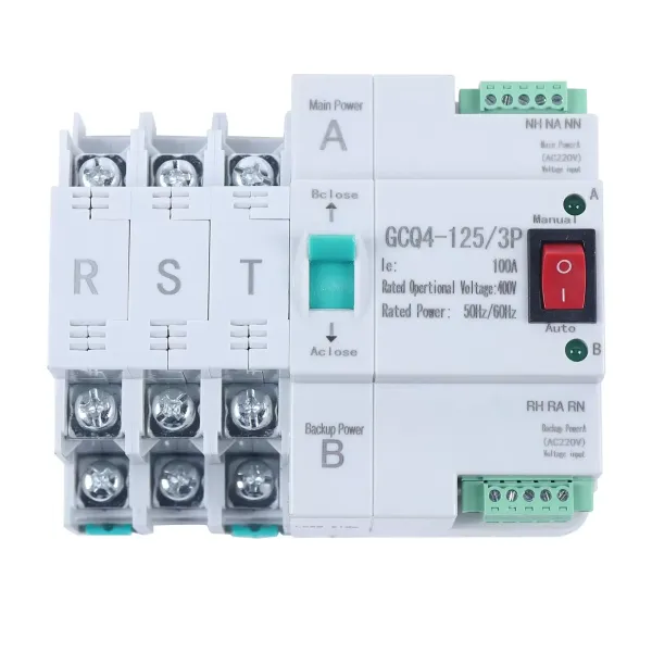 3P Dual Power Generator Changeover Switch Automatic Transfer Switch 100A