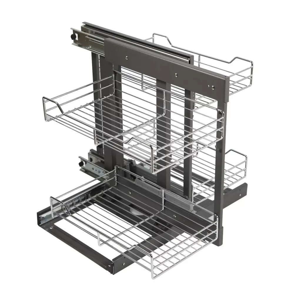 Wire Pull Out Racks Pull-Out Wire Sliding Basket Rack Multi-Rail Drawer Shelf Cabinet ...