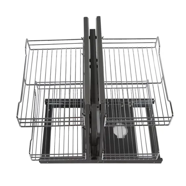 Pull-Out Wire Sliding Basket Rack Multi-Rail Drawer Shelf Cabinet Storage 40cm