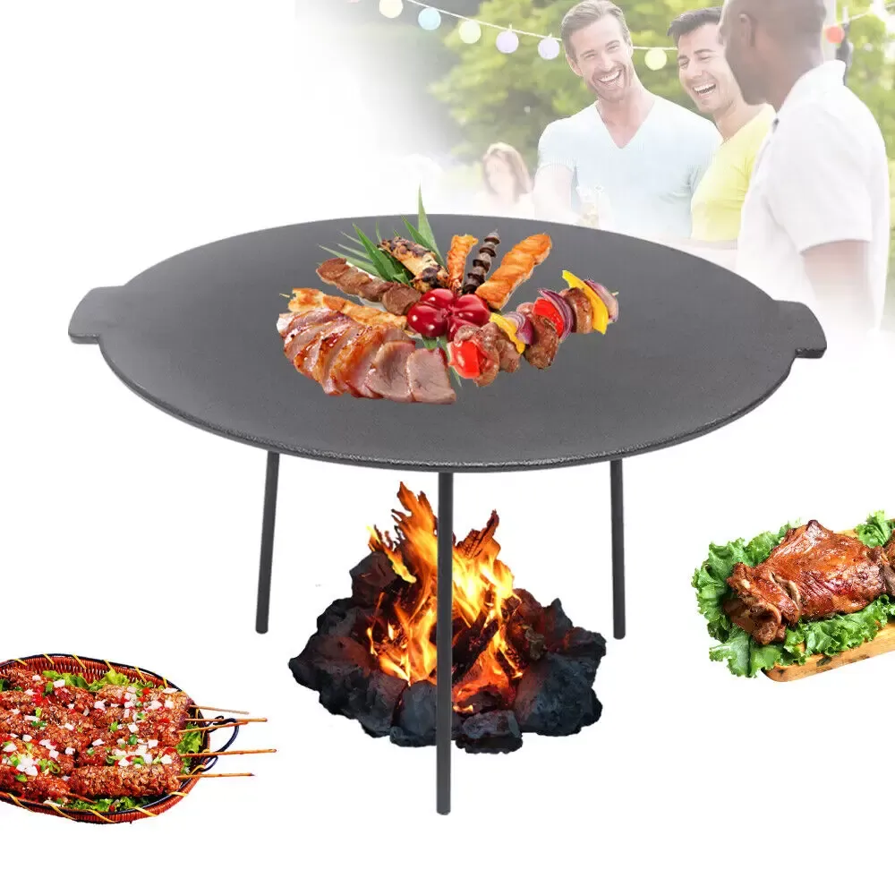 Extra Large Cast Iron Grill Griddle Pan Hamburger Steak Stove BBQ Fry Outdoor