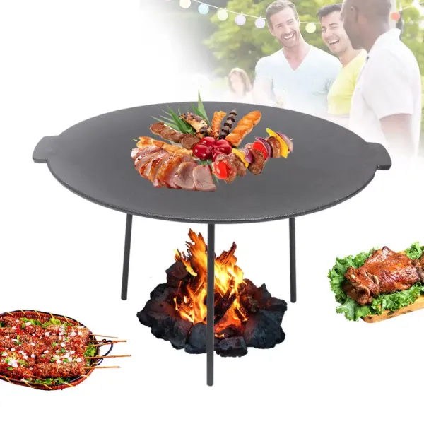 Extra Large Cast Iron Grill Griddle Pan Hamburger Steak Stove BBQ Fry Outdoor