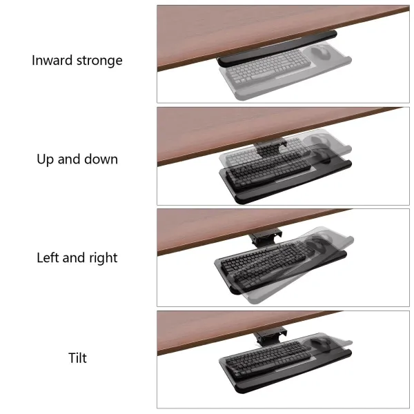 Adjustable Office Shelf Underdesk Keyboard Drawer Under Desk Computer Table