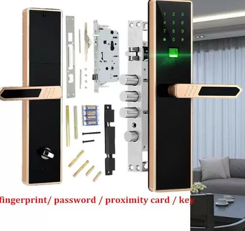 Anti-theft Code Security Door Handle Finger Print Entry Padlock Smart Door Lock
