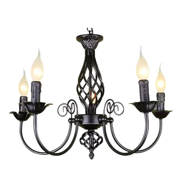 5 Lights Industrial Black Pendant Chandelier Lamp Vintage Ceiling Fixture E14