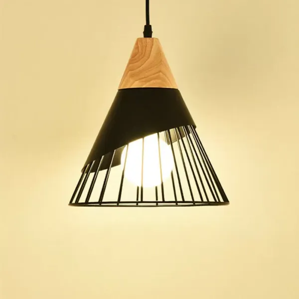 3pcs Kitchen Lamp Black Pendant Light Wood Ceiling Lamps Bar Chandelier Lighting