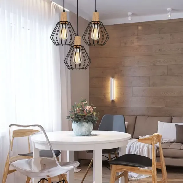 3-Light Retro Pendant Light Hanging Ceiling Lighting Fixture Chandelier Bar Lamp