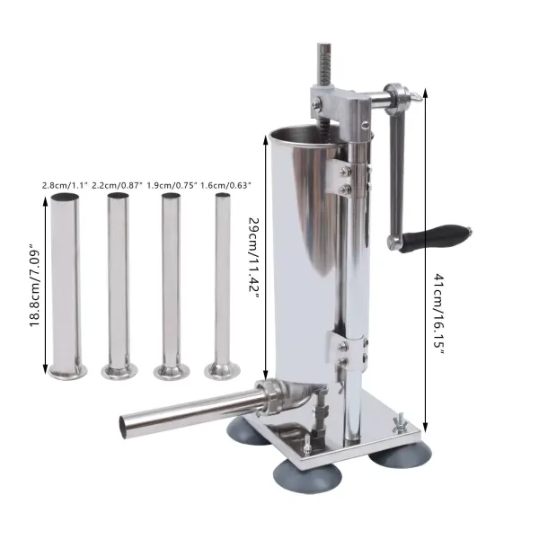 3L Stainless Steel Sausage Maker Stuffer Meat Filler Filling Stuffing Machine Manual